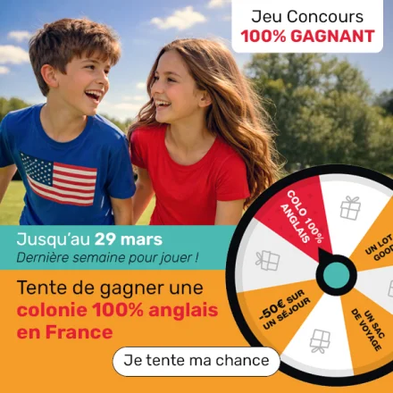 Tournez la roue et tentez de remporter une colonie 100% anglais en France American Village