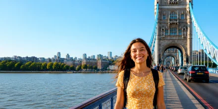 Jeune profitant d'une visite à Londres en été