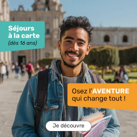 Etudiant vivant un séjour linguistique à l'étranger