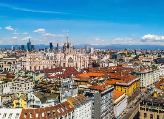 Vue aérienne sur Milan