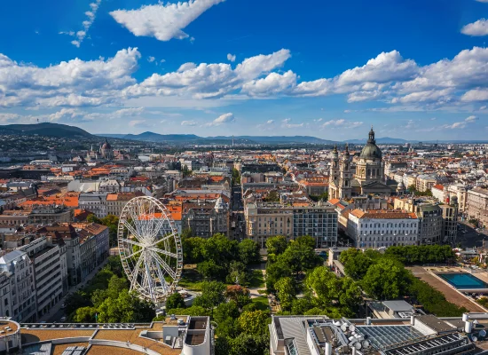 Vue aérienne de Budapest