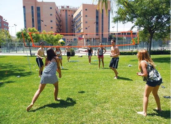 Jeunes qui jouent au volley  école enforex Valence
